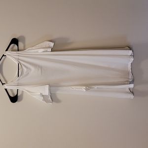 White Cold Shoulder Short Sleeve Mini Dress